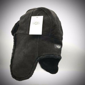 NEW UGG Leather + Shearling Trapper Hat | NWT